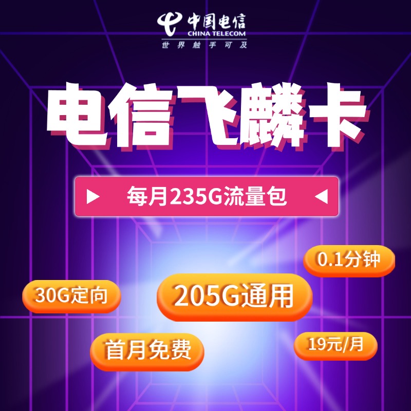 电信飞麟卡【19元235G】